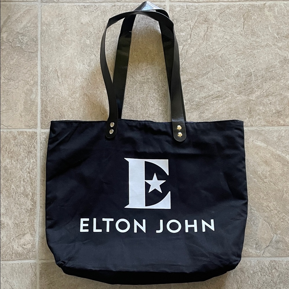 Black Elton John Canvas Tote Bag